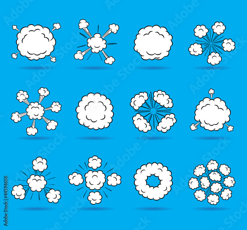 cartoon clouds set