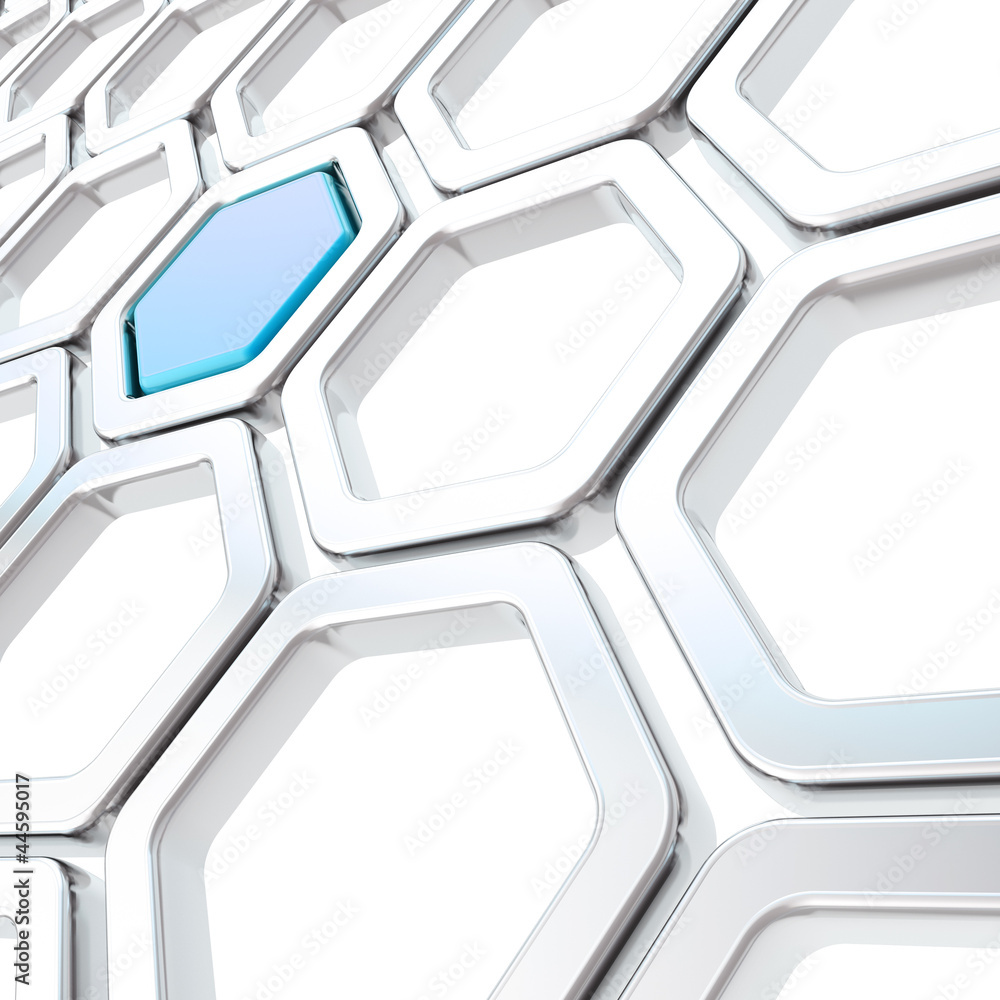 Glossy hexagon segments as abstract background