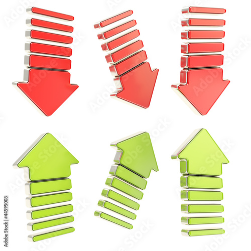 Group of six isolated arrow...