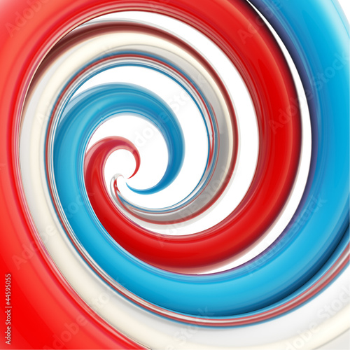Twirled curve tube vortex as abstract background