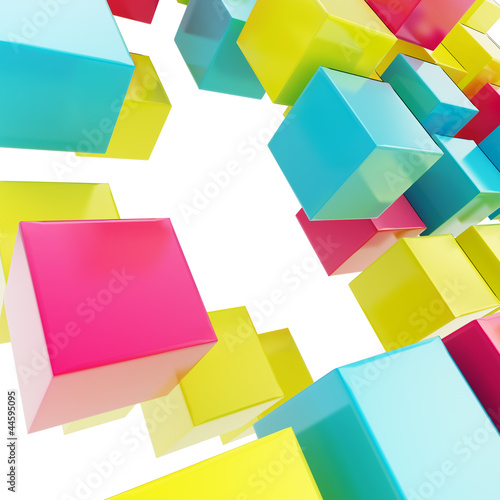 Abstract background made of glossy cubes