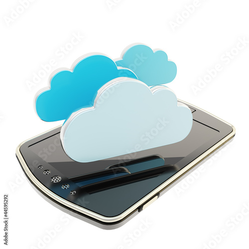 Cloud emblems over pad mobi...