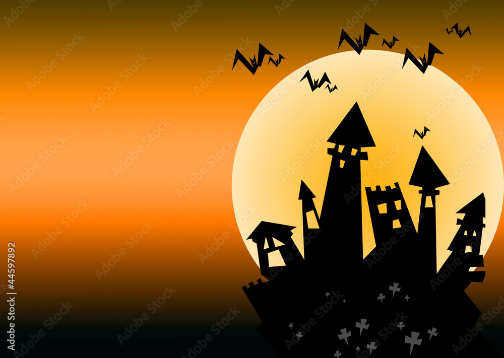 halloween castle cartoon