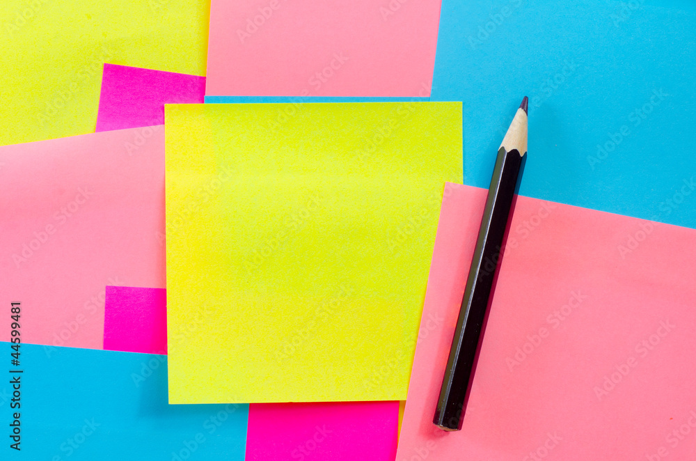 Note and pencil Note and pencil