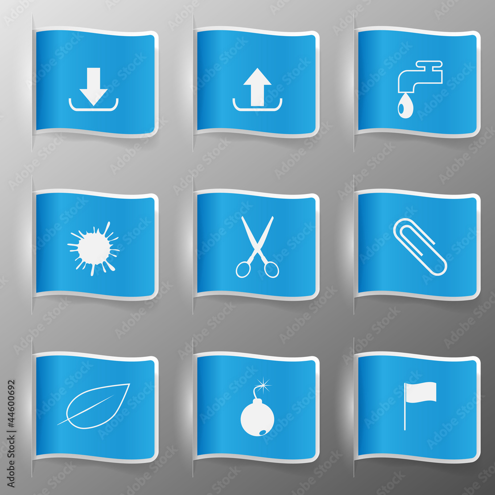 Set of web icons. Vector illustration. 