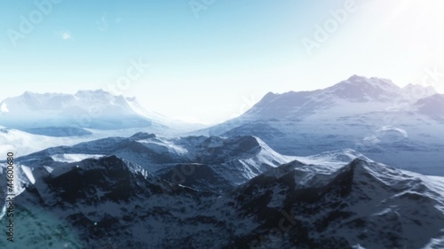 Flug über die Berge