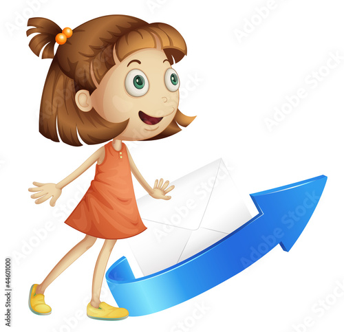 girl with arrow and envelop