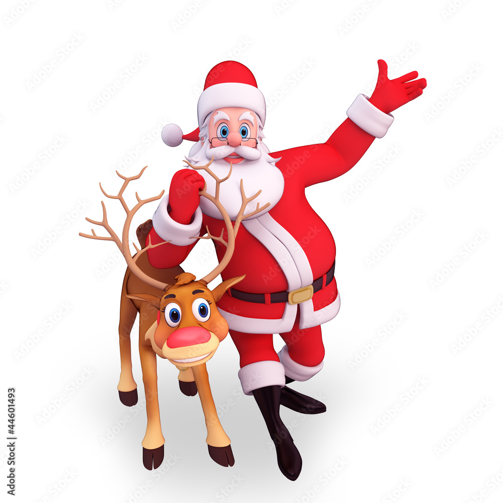 santa claus with reindeer santa claus with reindeer