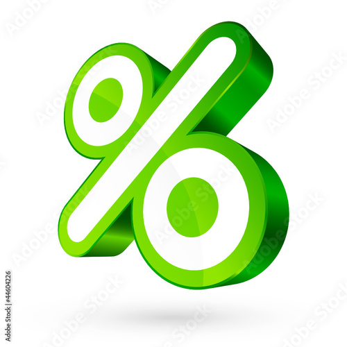 Green/White Percent Sign 3D Sale