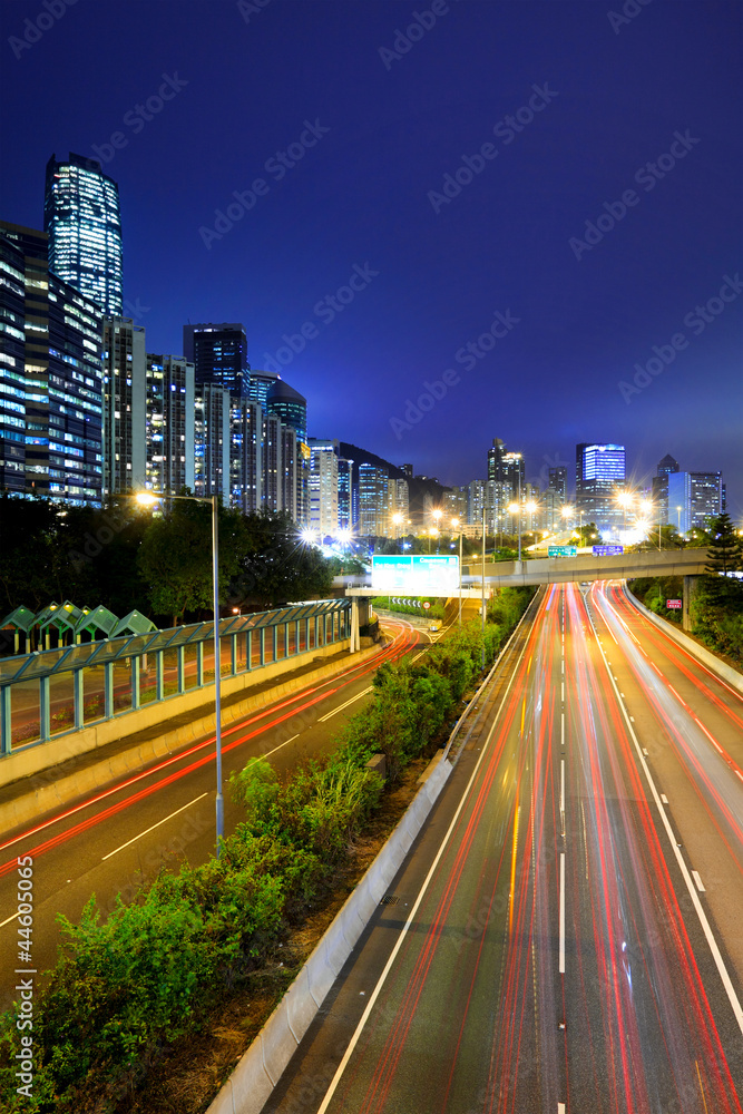 traffic in urban at night