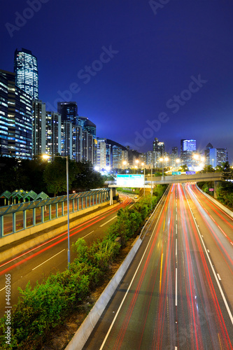 traffic in urban at night