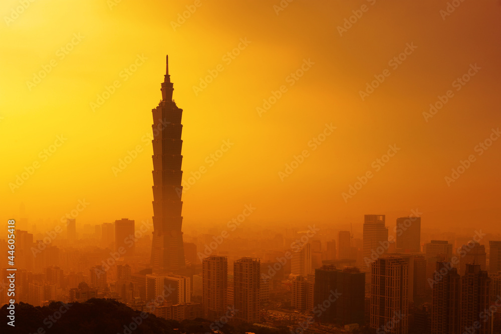 Taipei in sunset