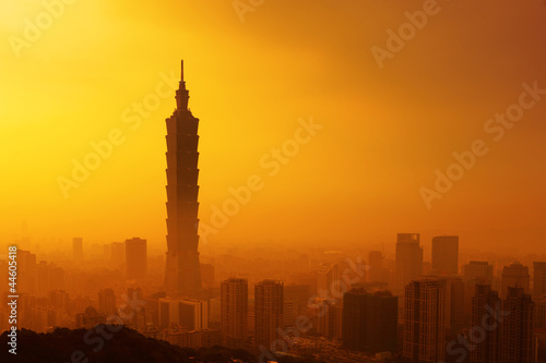 Taipei in sunset