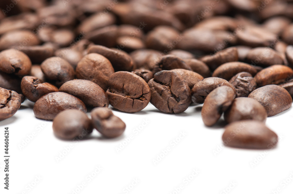 Coffee beans on white background Coffee beans on white background