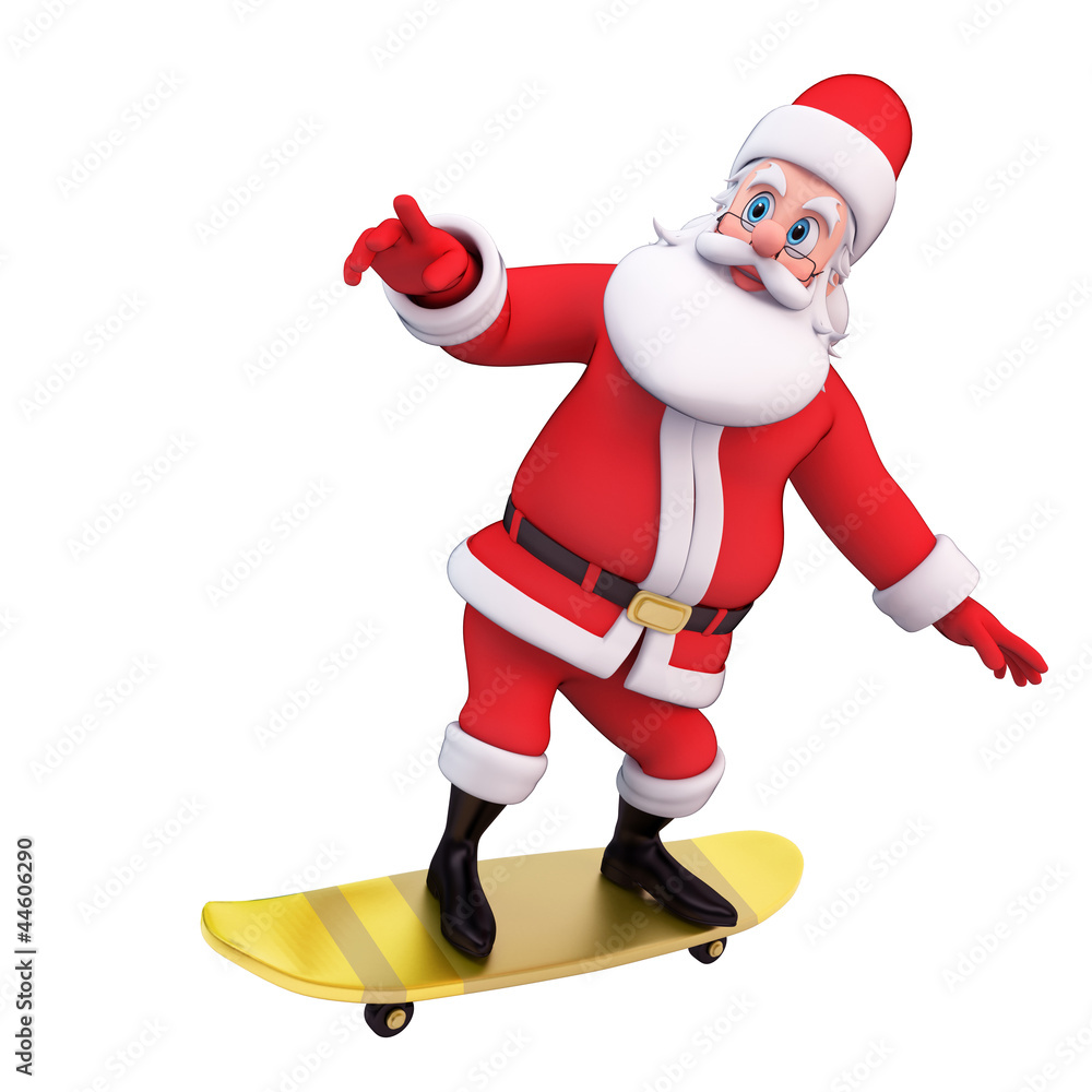 Santa claus skate on skating wheels Santa claus skate on skating wheels