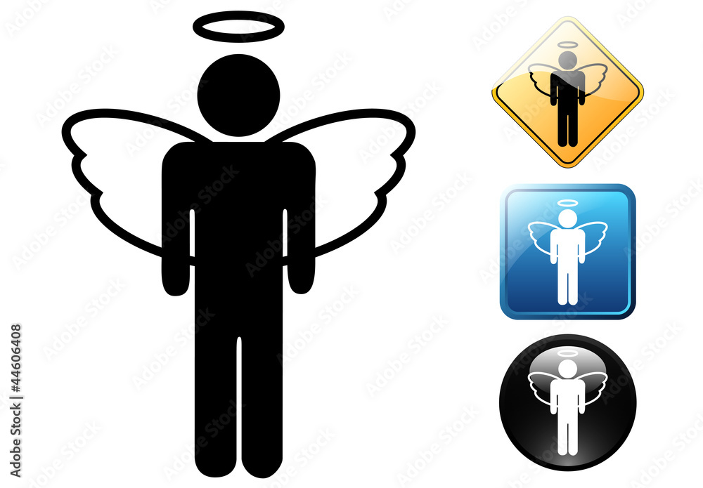Angel male pictogram and icons Angel male pictogram and icons