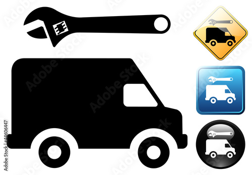 Van repair pictogram and icons