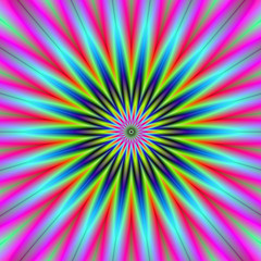 Fototapete Psychedelisch Sternblume in leuchtenden Farben  © Objowl