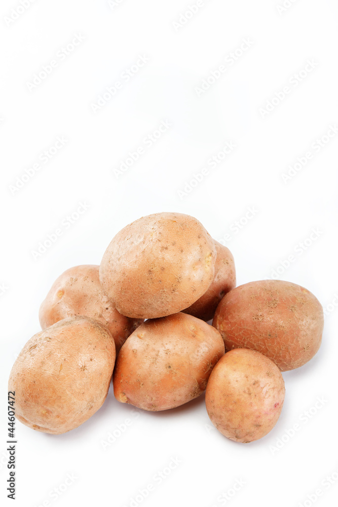 Fresh potatoes on a white background Fresh potatoes on a white background