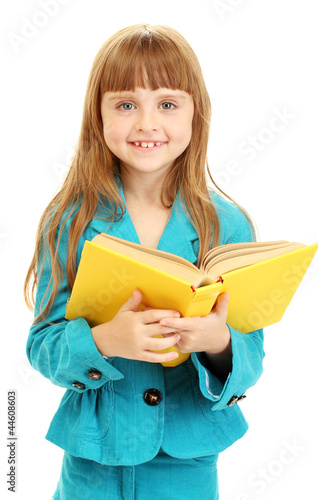 cute little girl reading a ...