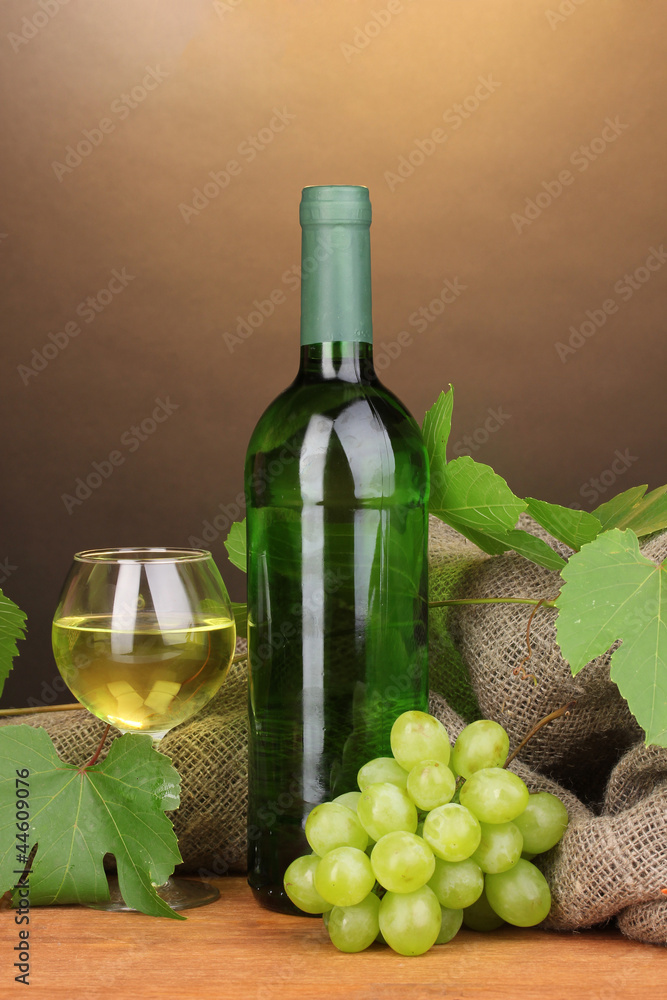 Bottle of great wine with glass
