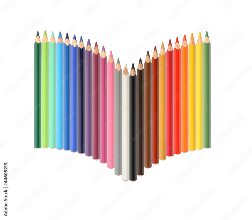 Crayons On White