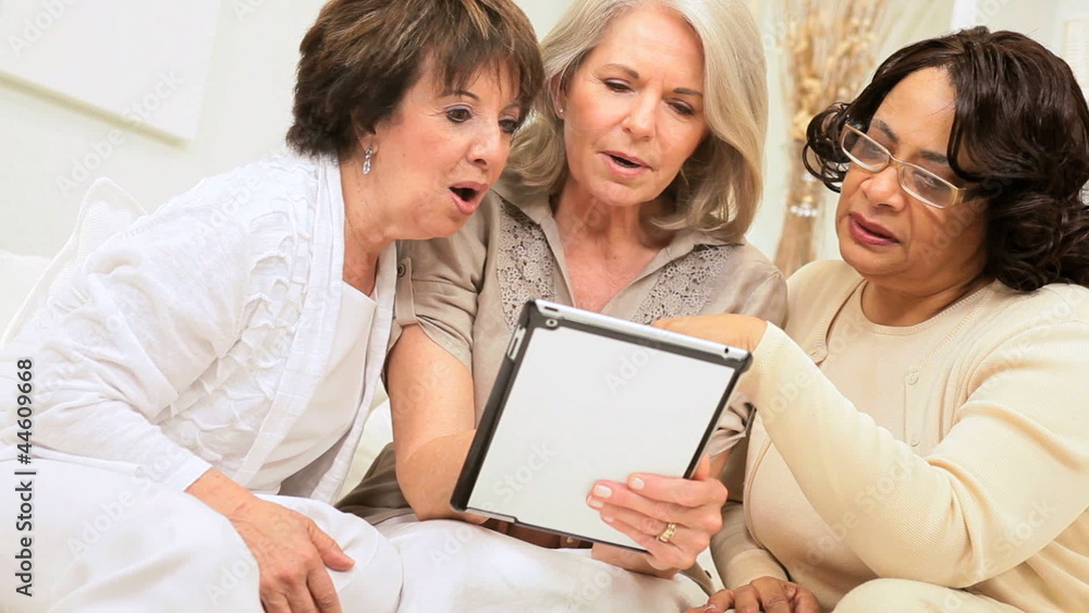 Senior Females Using Wireless Tablet Senior Females Using Wireless Tablet
