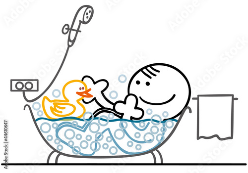 figur badet mit ente