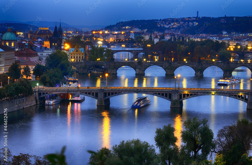 Naklejka premium Prague at night