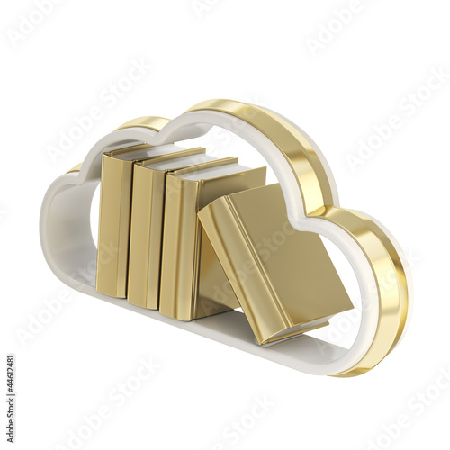 Book cloud shaped shelf ico...