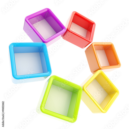 Circle round frame of rainb...