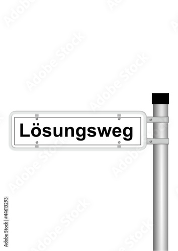 Schild Lösungsweg