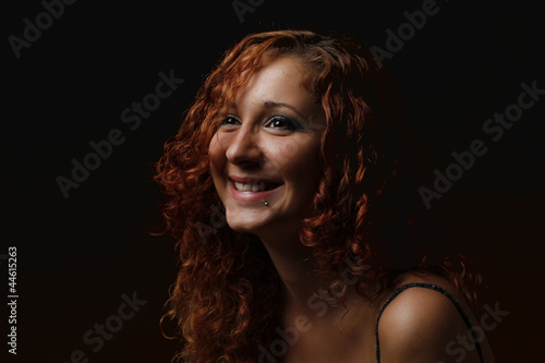 portrait beautiful girl in the dark