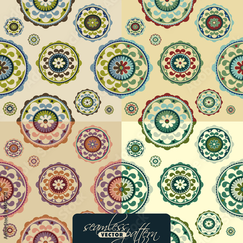 Seamless vintage pattern set