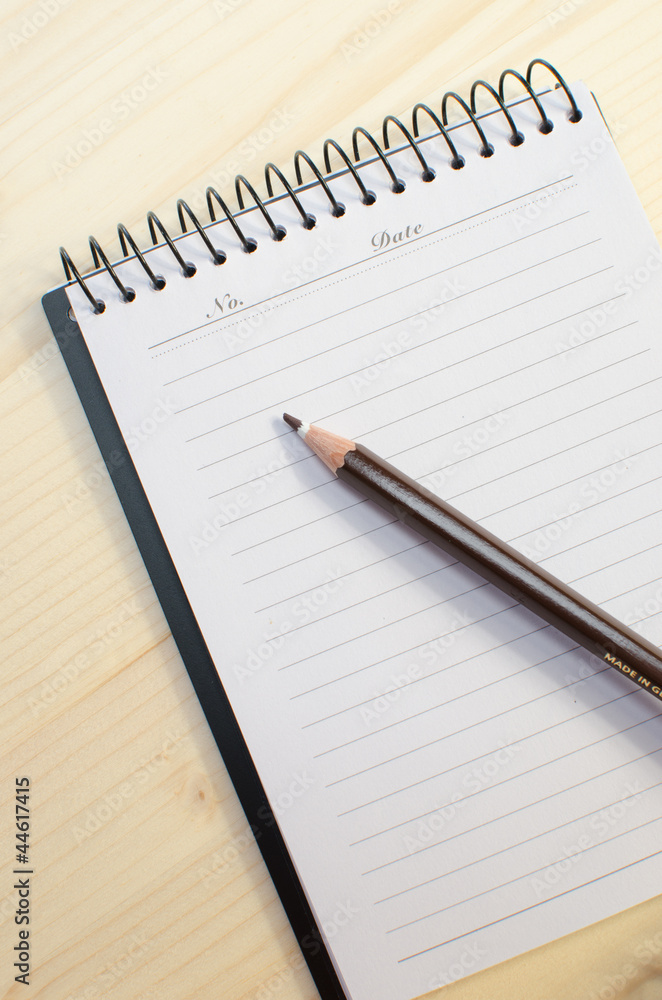 Color pencil and notebook