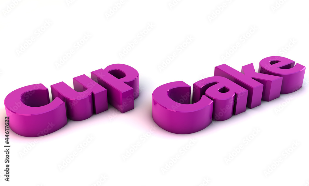 Word cupcake in 3d Word cupcake in 3d