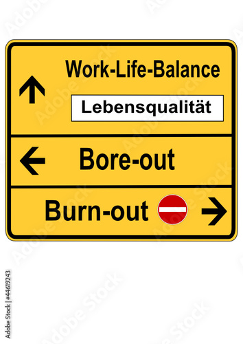 Schild Work-Life-Balance