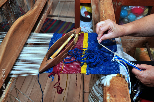 Horizontal loom weaver of making the application photo