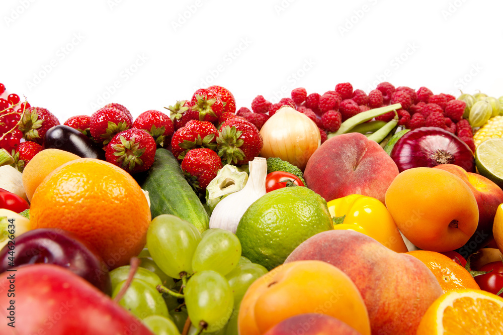 Huge group of fresh vegetables and fruits Huge group of fresh vegetables and fruits