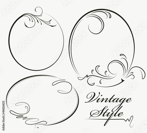 Three decorative oval frame.