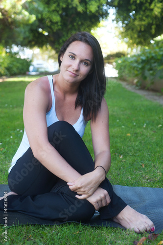 beautiful young woman doing yoga