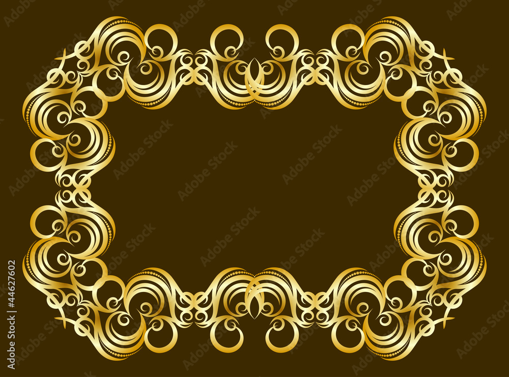 Decorative gold frame for text. Decorative gold frame for text.