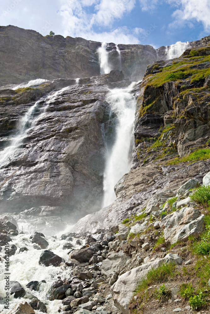 Obraz premium beautiful waterfall; Sofia Falls, arkhyz, karachay–cherkessia