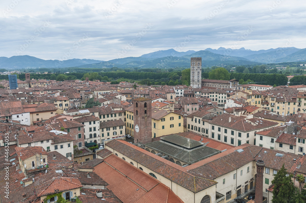 General View of Lucca in Tuscany, Italy