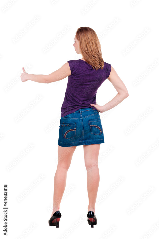 Naklejka premium woman showing ok sign.