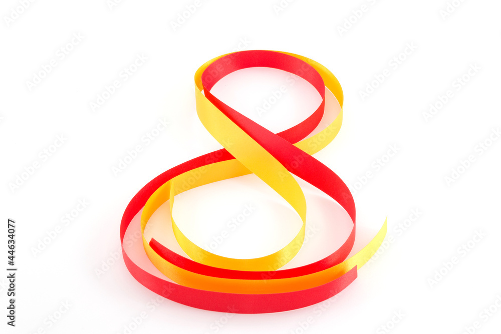 Orange and yellow ribbon isolated on white background Orange and yellow ribbon isolated on white background