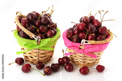 Little baskets with cherries