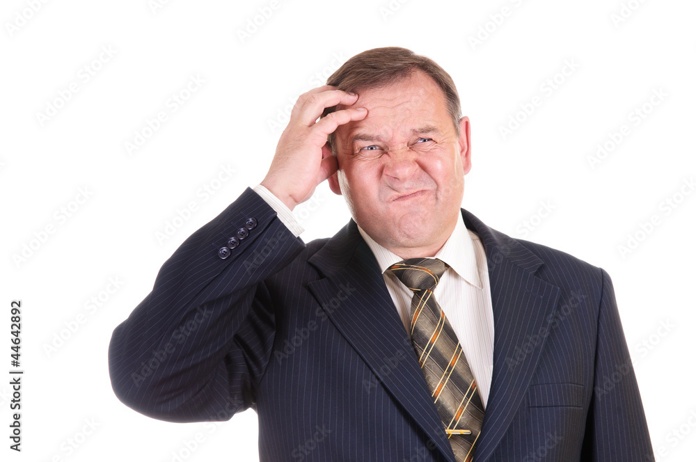 confused businessman with gesture confused businessman with gesture