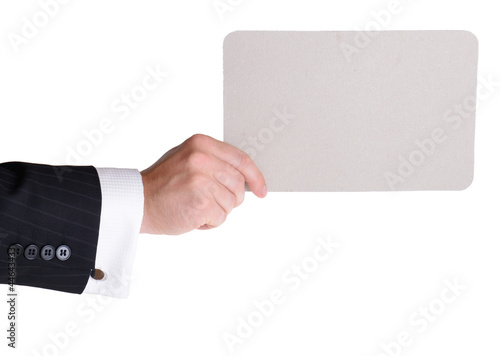 holding carboard card