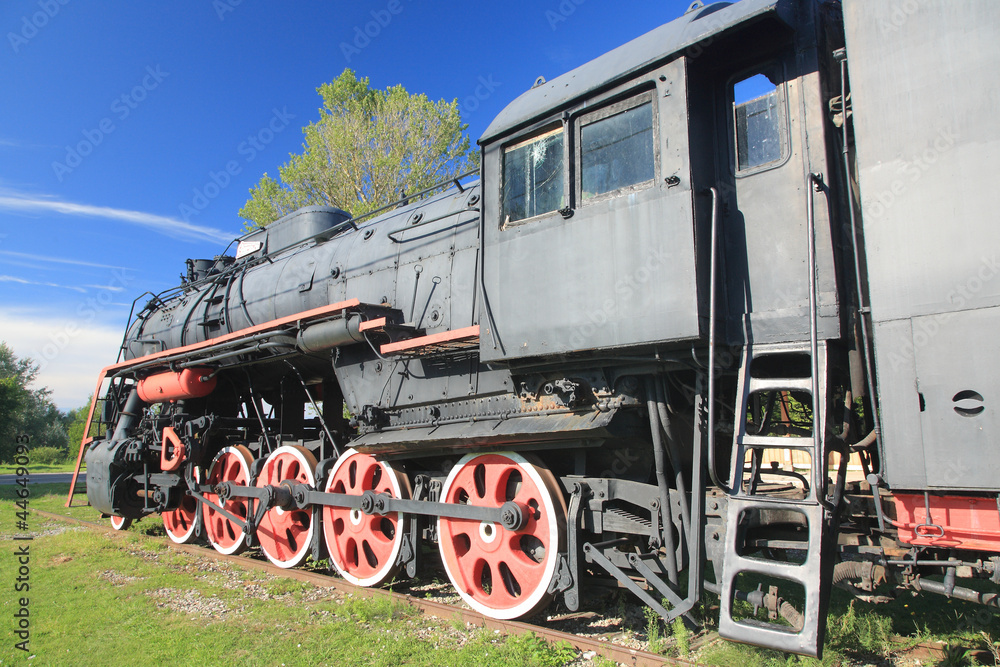Naklejka premium Old locomotive, Haapsalu, Estonia.